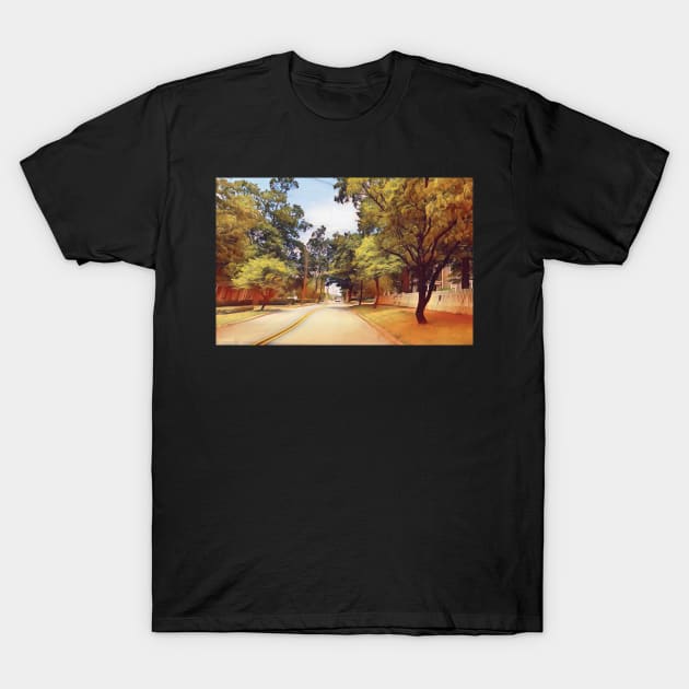 Small town street in paint T-Shirt by PandLCreations